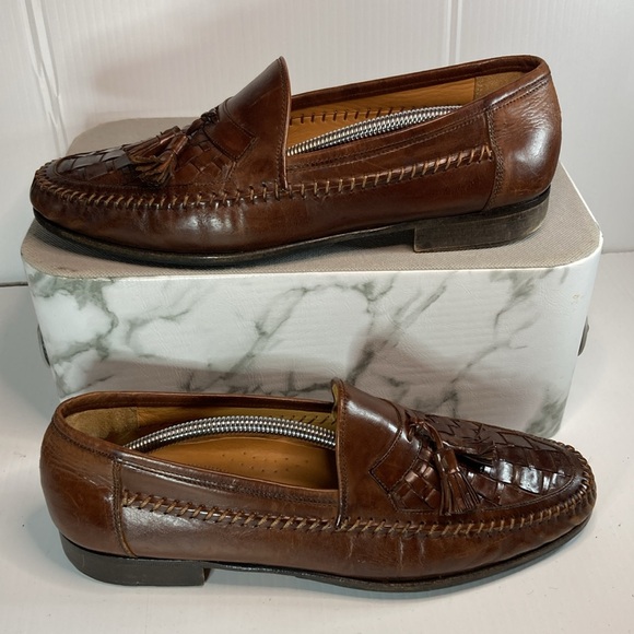 Nordstrom made in Italy black tassle loafers basket weave available in black b16 main image 7